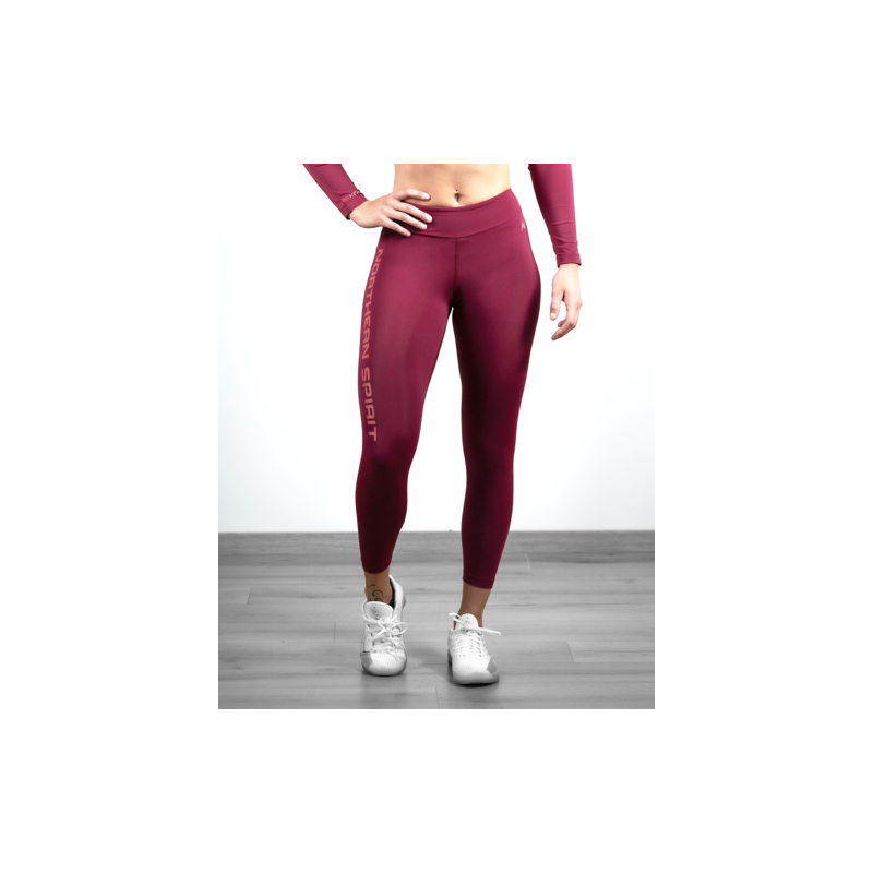 Women's workout legging 7/8 NORTHERN SPIRIT Burgundy POLARIS model