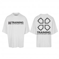 T-Shirt oversize unisexe blanc TRAINING DISTRIBUTION noir | TRAINING DISTRIBUTION