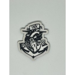 INK YOUR WOD white 3D PVC velcro patch for athlete | VERY BAD WOD